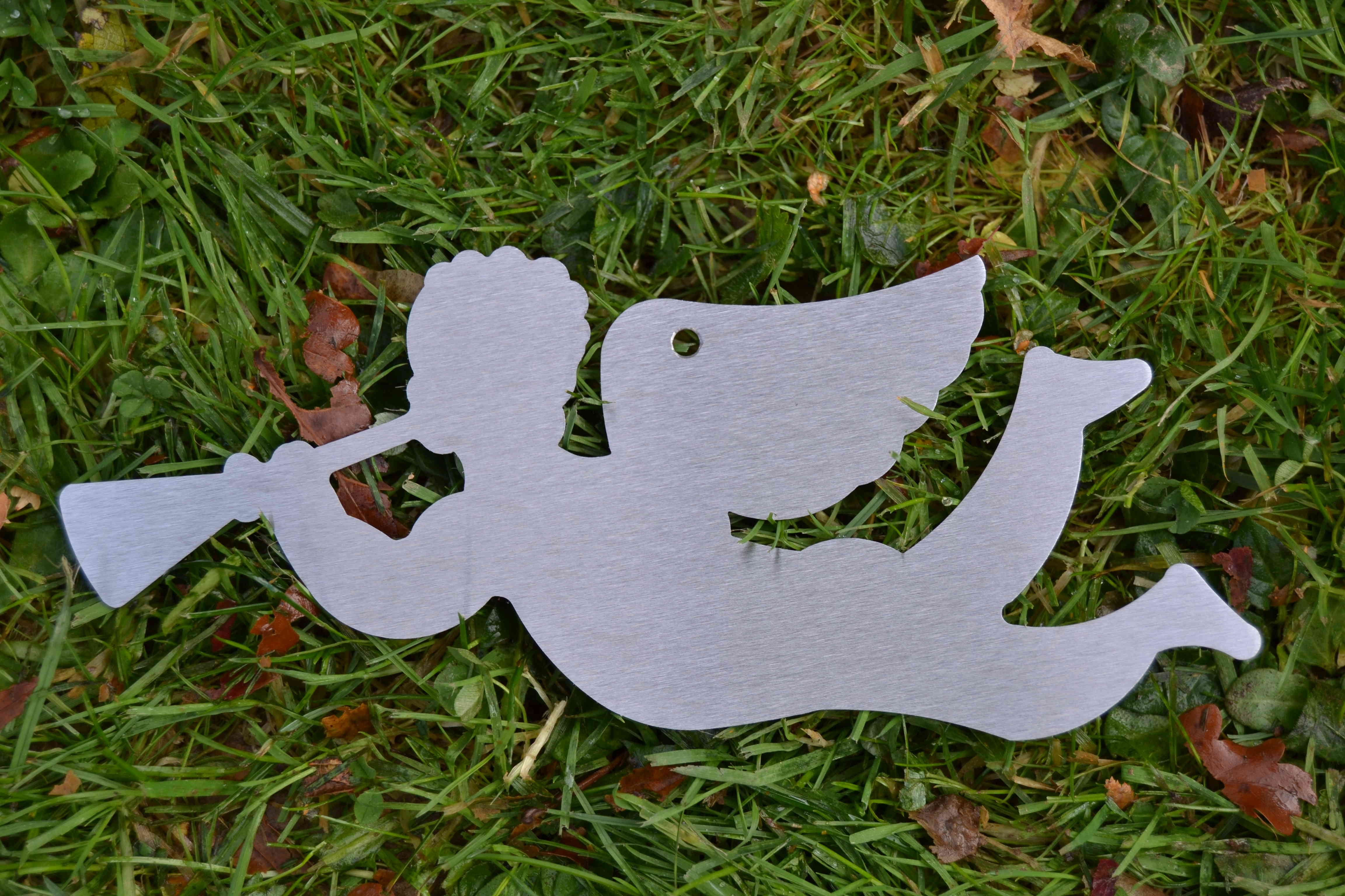 Engel aus Edelstahl als Dekoration