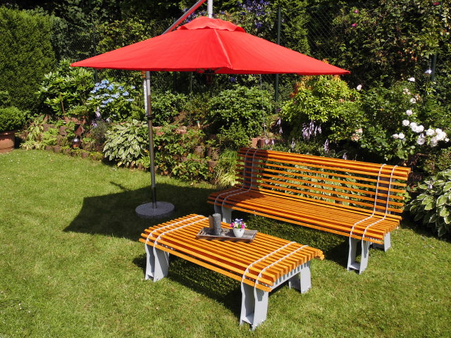 Gartenlounge Set 2tlg. Lounge Tisch und Gartenbank